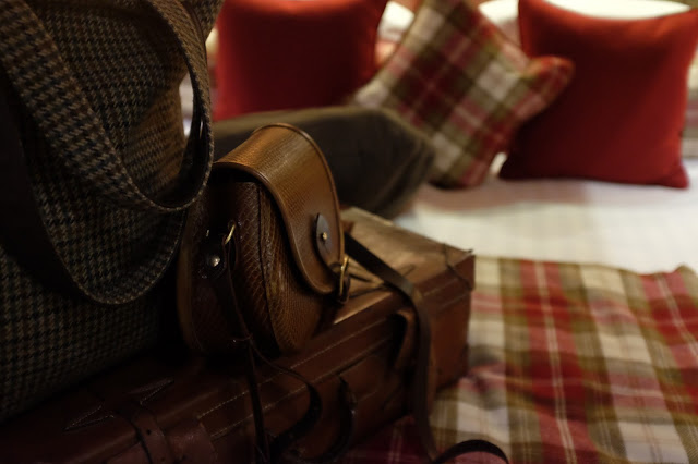 Luggage in the room - :Luxury Scottish, Araminta Campbell bag. 